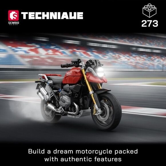 SEMBO Technic Motorcycle Model Kit Building Set Adults Teens Kids Display Gift - Picture 2 of 5